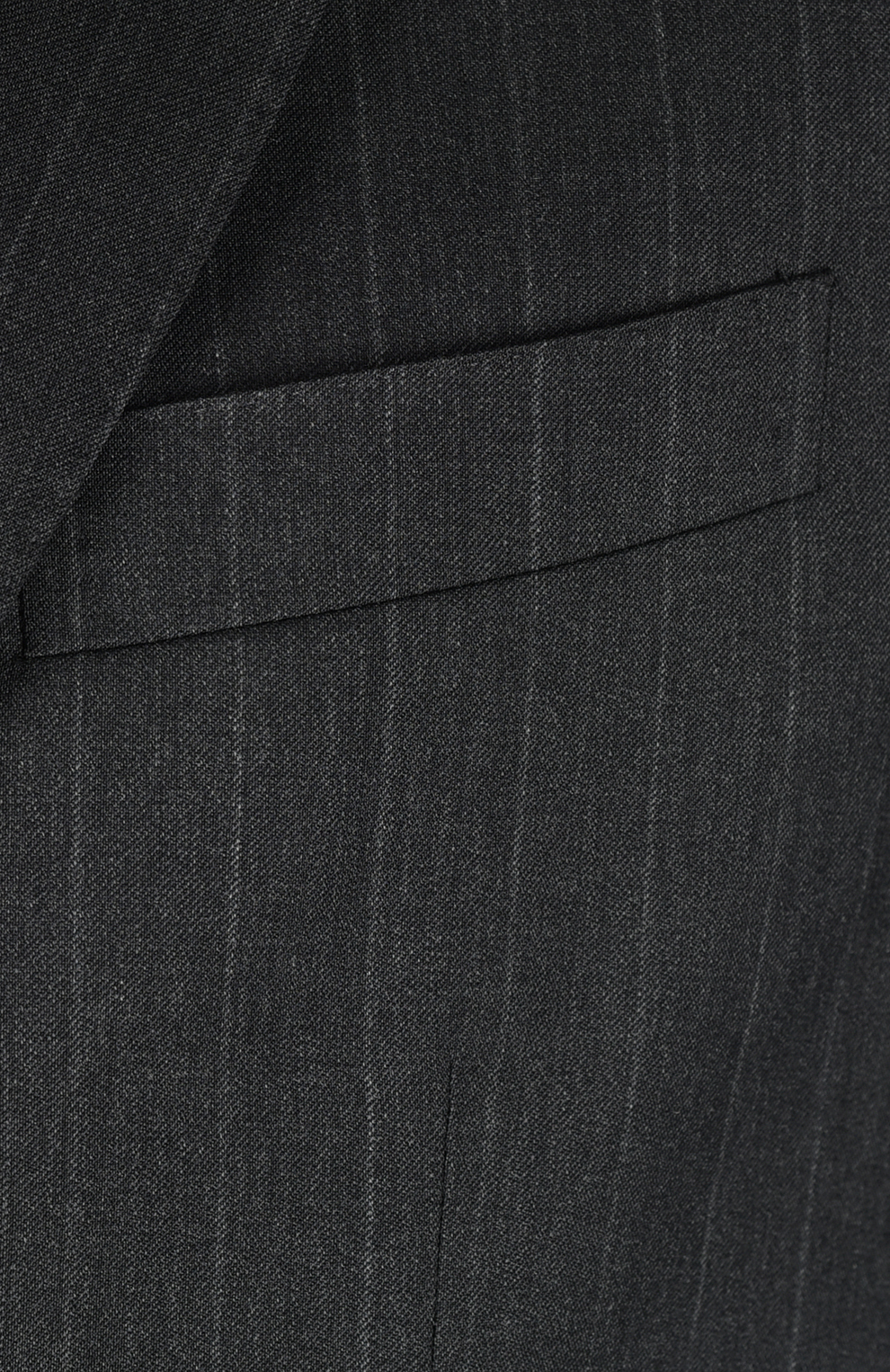 Шерстяной однобортный костюм в полоску