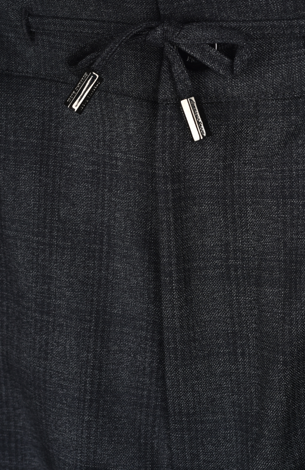 Брюки из шерсти в клетку с защипами и кулиской