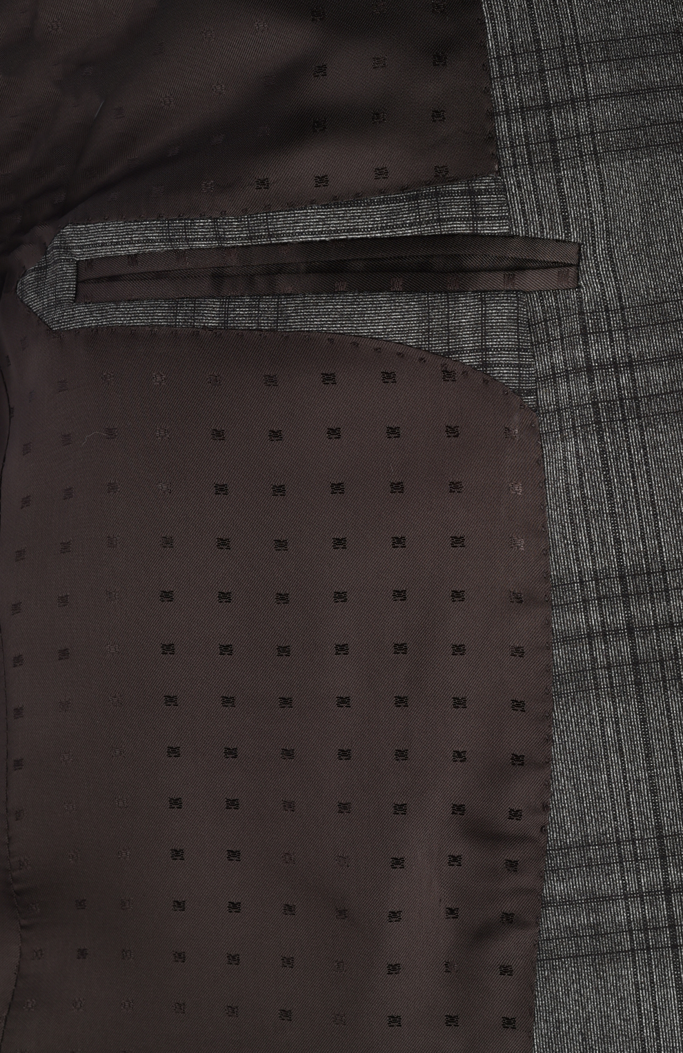 Шерстяной однобортный костюм в клетку