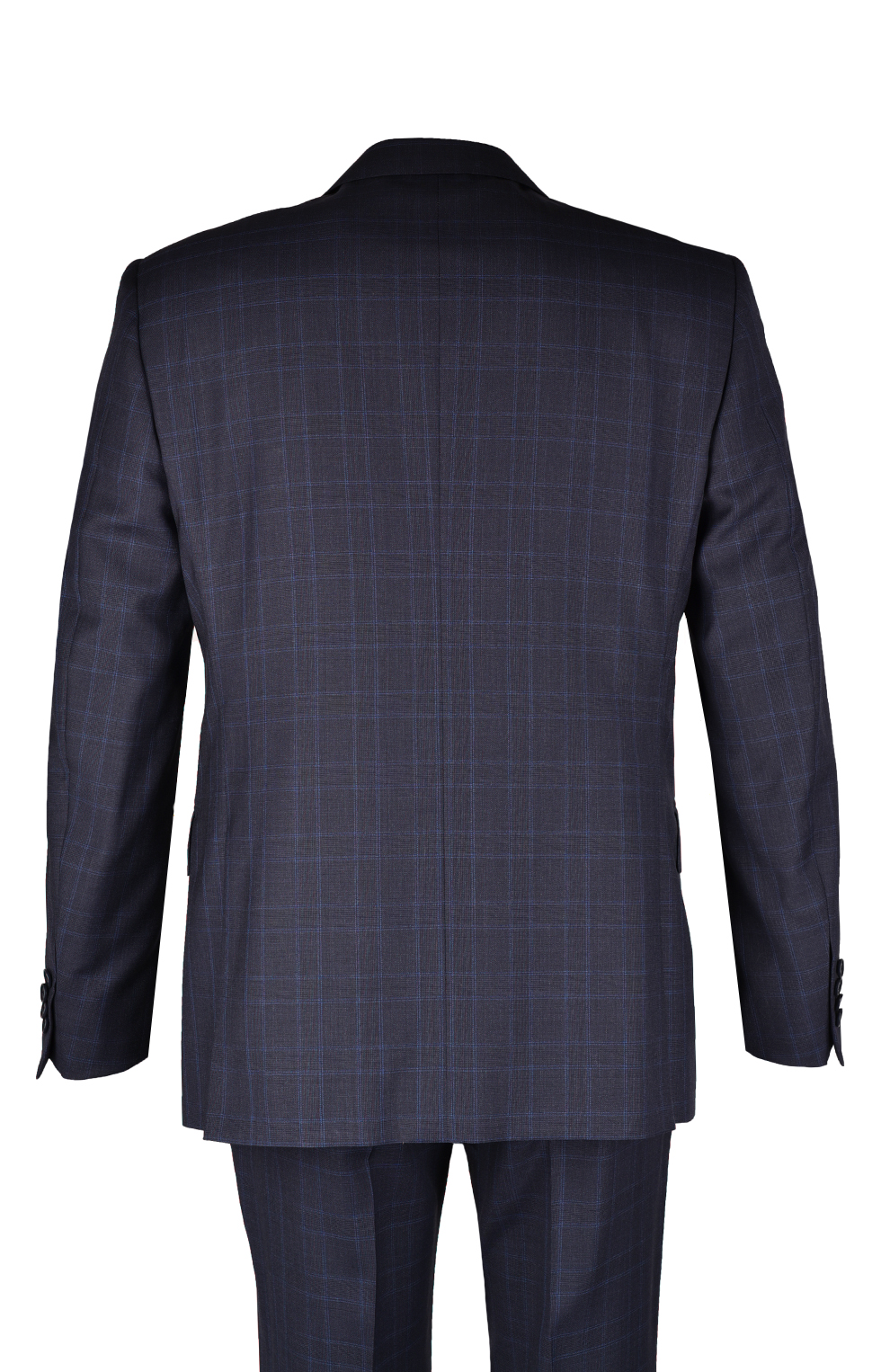 Шерстяной однобортный костюм в клетку