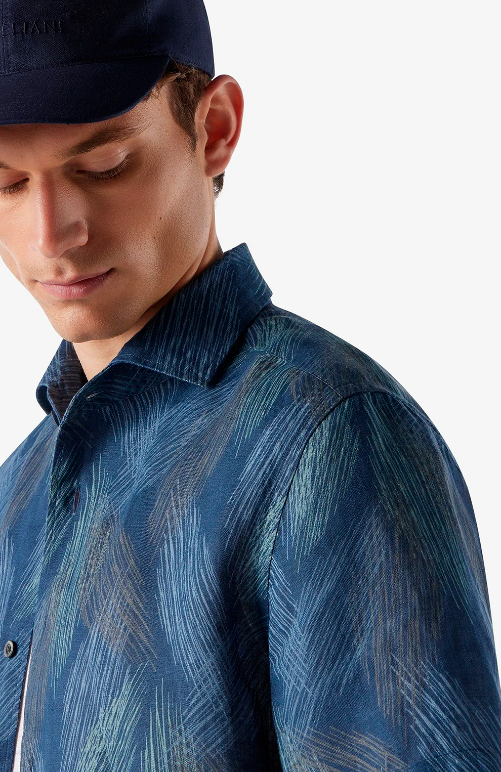 Льняная рубашка с принтом