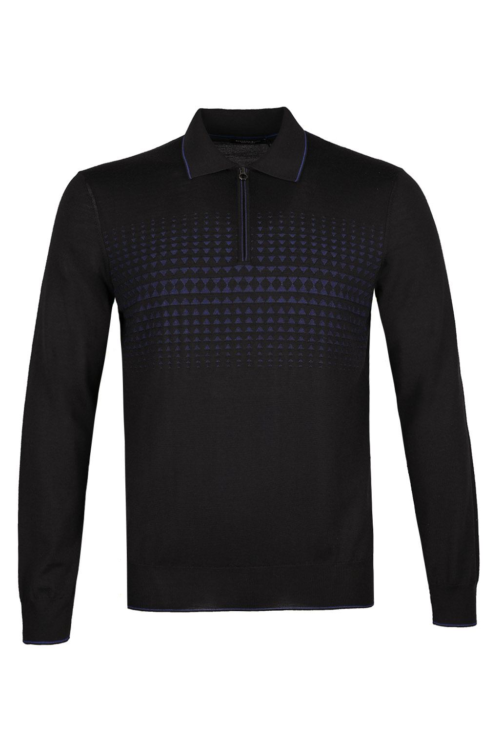 Трикотажное поло на молнии из смеси шерсти, кашемира и шёлка