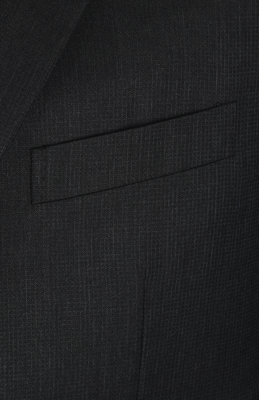 Шерстяной однобортный костюм в мелкую клетку