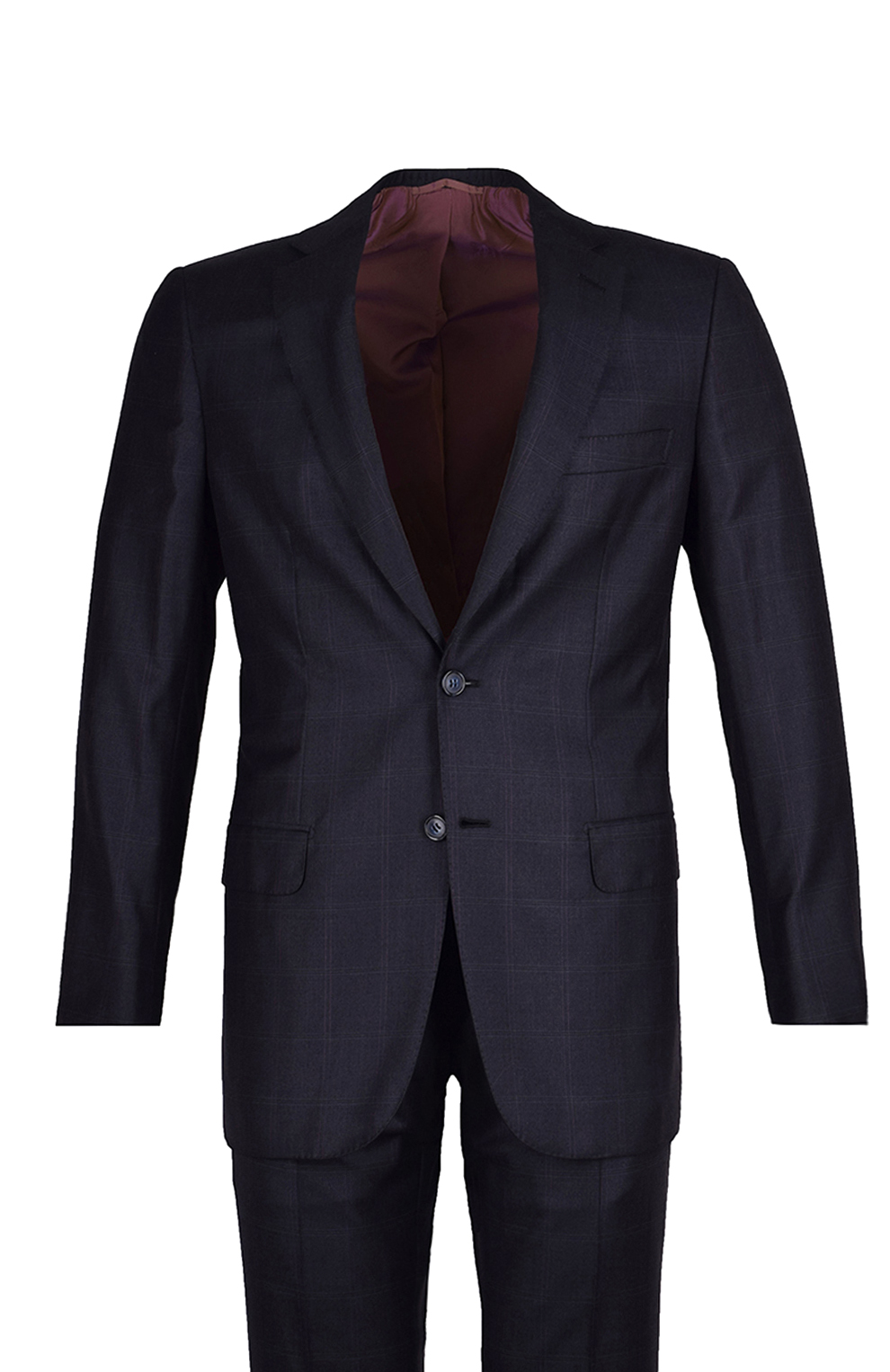 Костюм из смеси шерсти и шелка с пиджаком на двух пуговицах