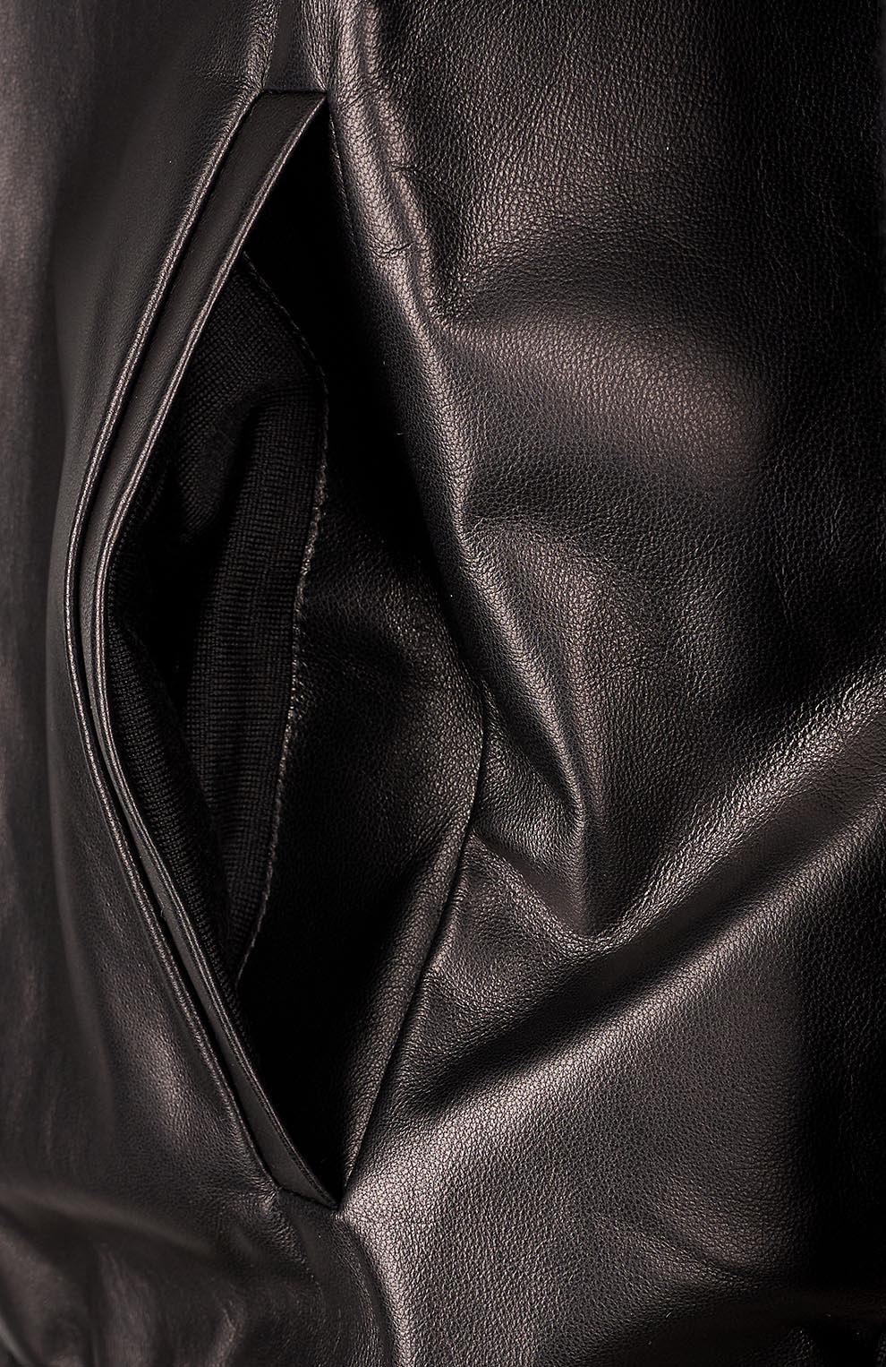 Кардиган из смеси шерсти и шёлка, со вставкой из кожи ягнёнка