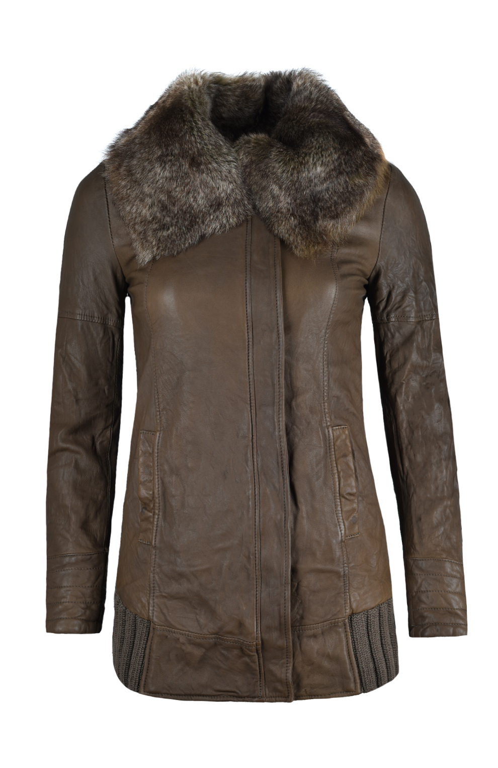 Утеплённая кожаная куртка