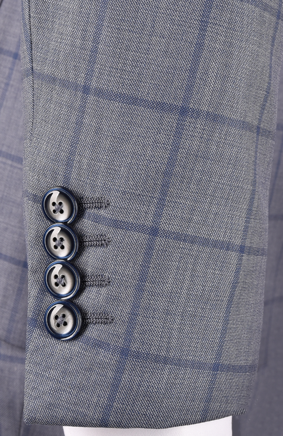 Шерстяной однобортный костюм в клетку