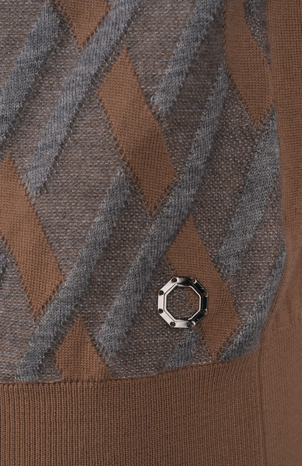 Трикотажное поло на молнии из смеси шерсти, кашемира и шёлка