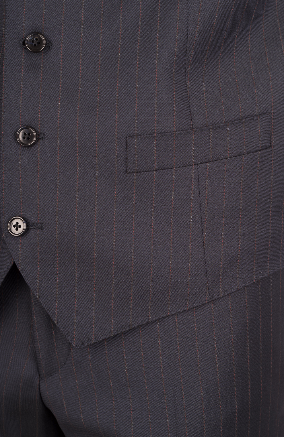 Шерстяной костюм-тройка в полоску