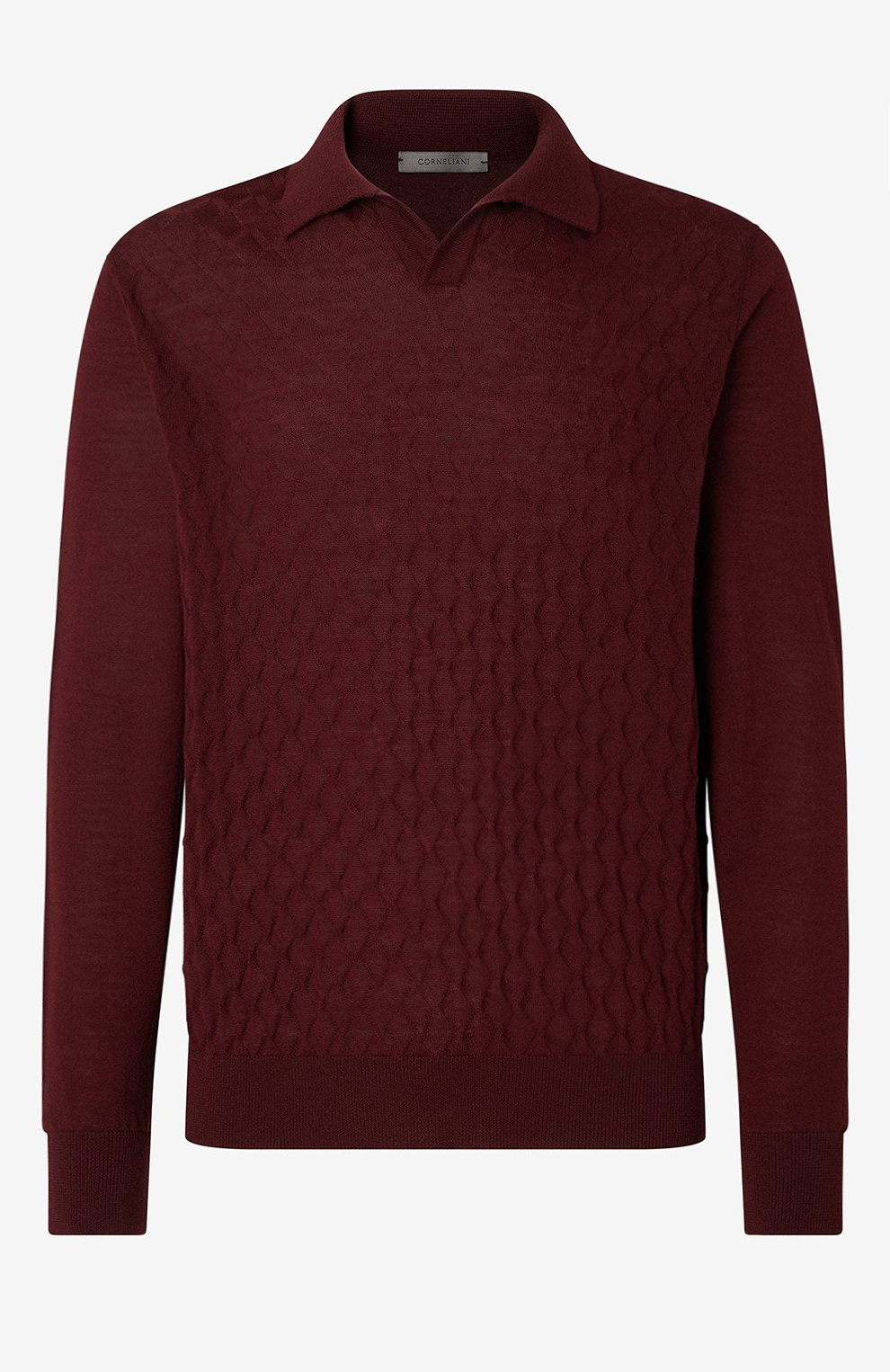 Поло без пуговиц из тонкой камвольной шерсти