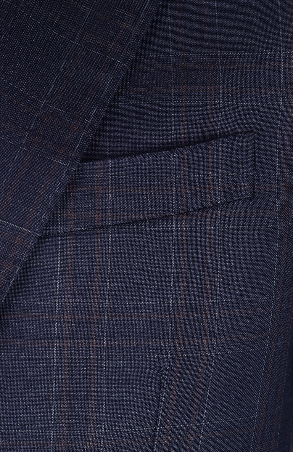 Шерстяной однобортный костюм в клетку