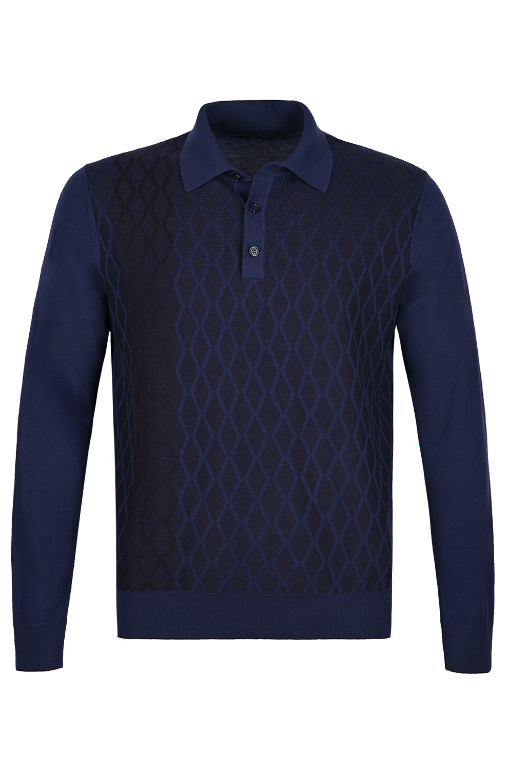 Трикотажное поло на трёх пуговицах из смеси шерсти, шёлка и кашемира