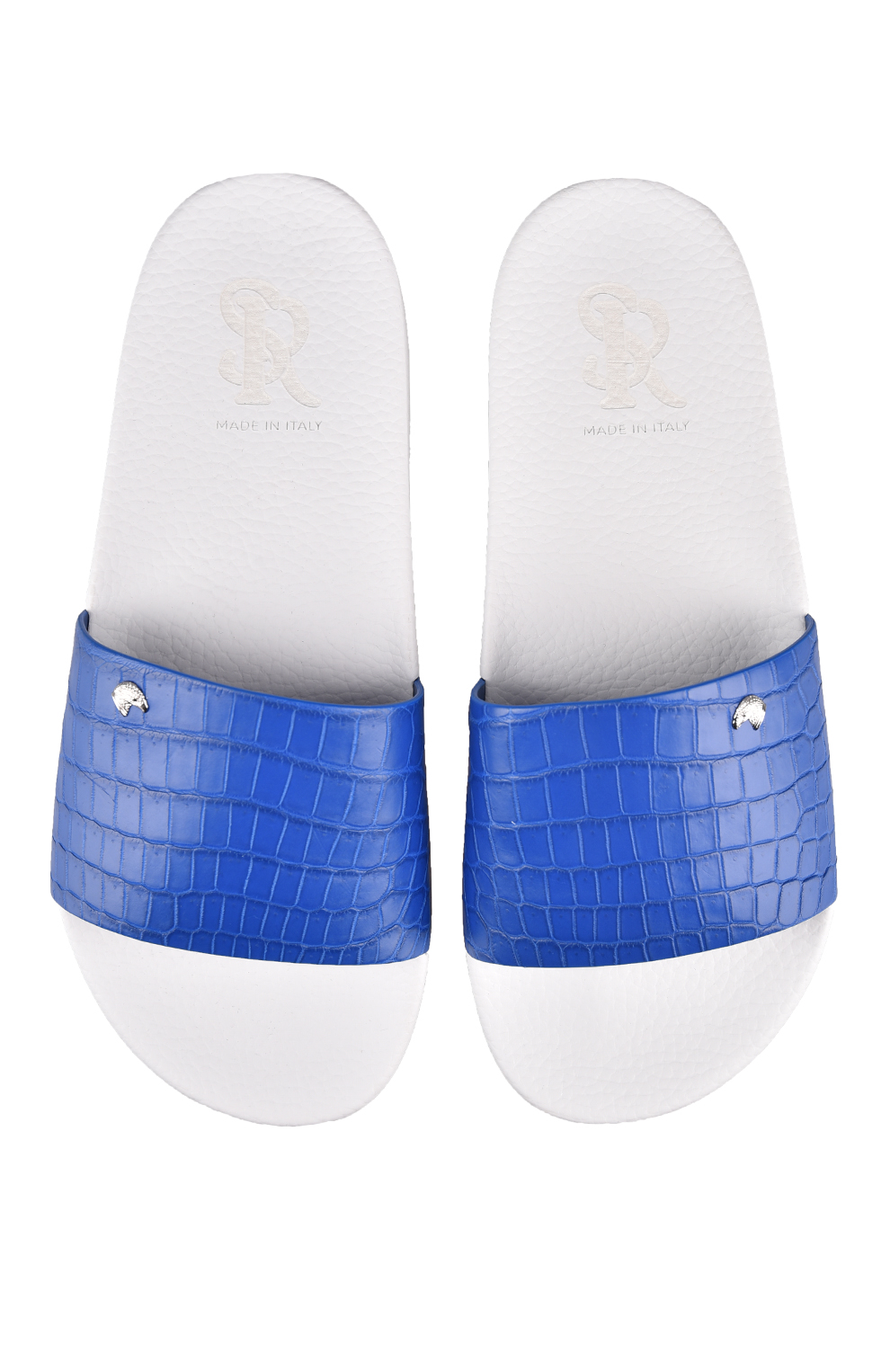 Шлёпанцы с мыском из кожи крокодила