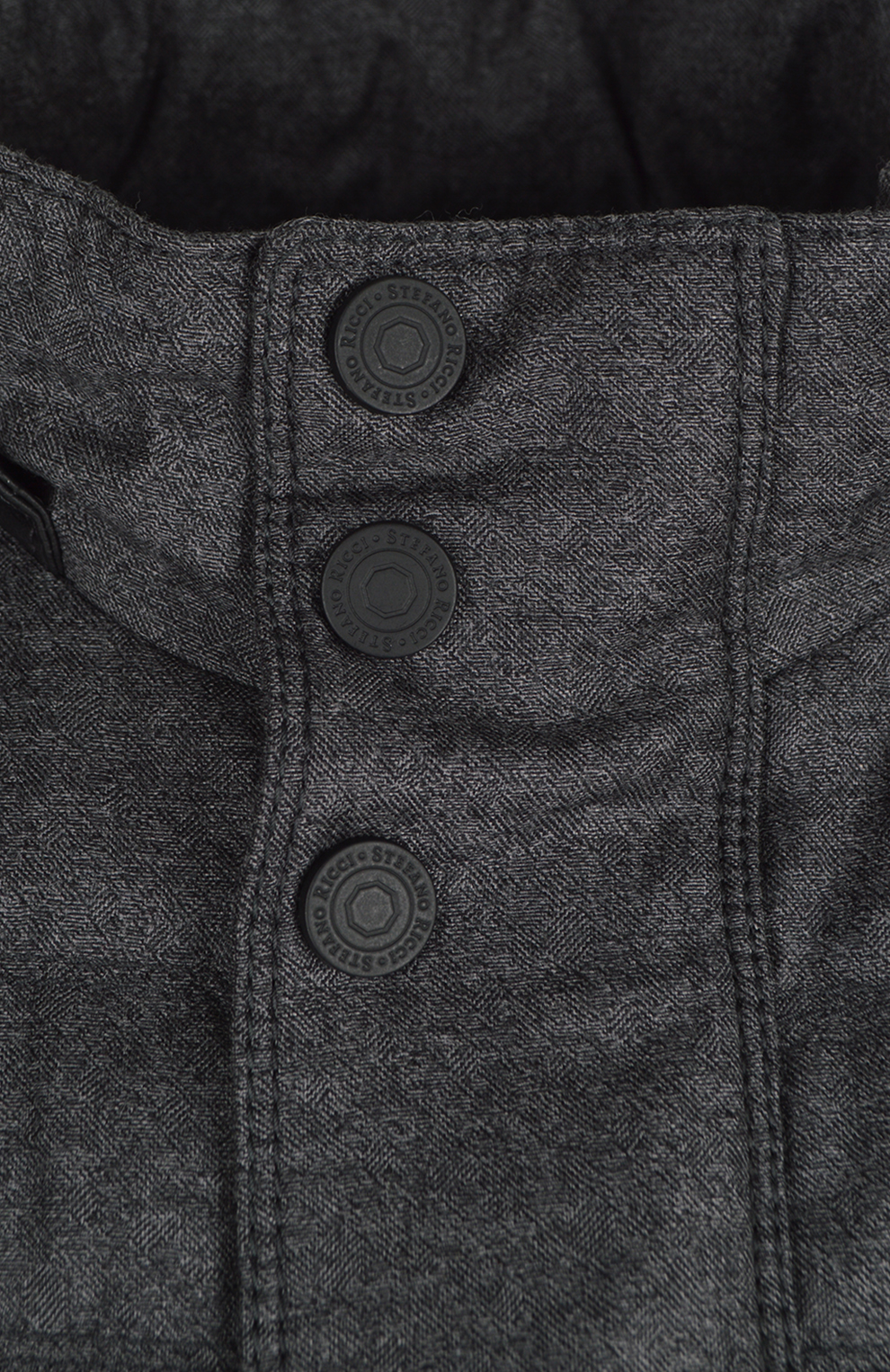 Пуховик из шерсти с отделкой из меха норки