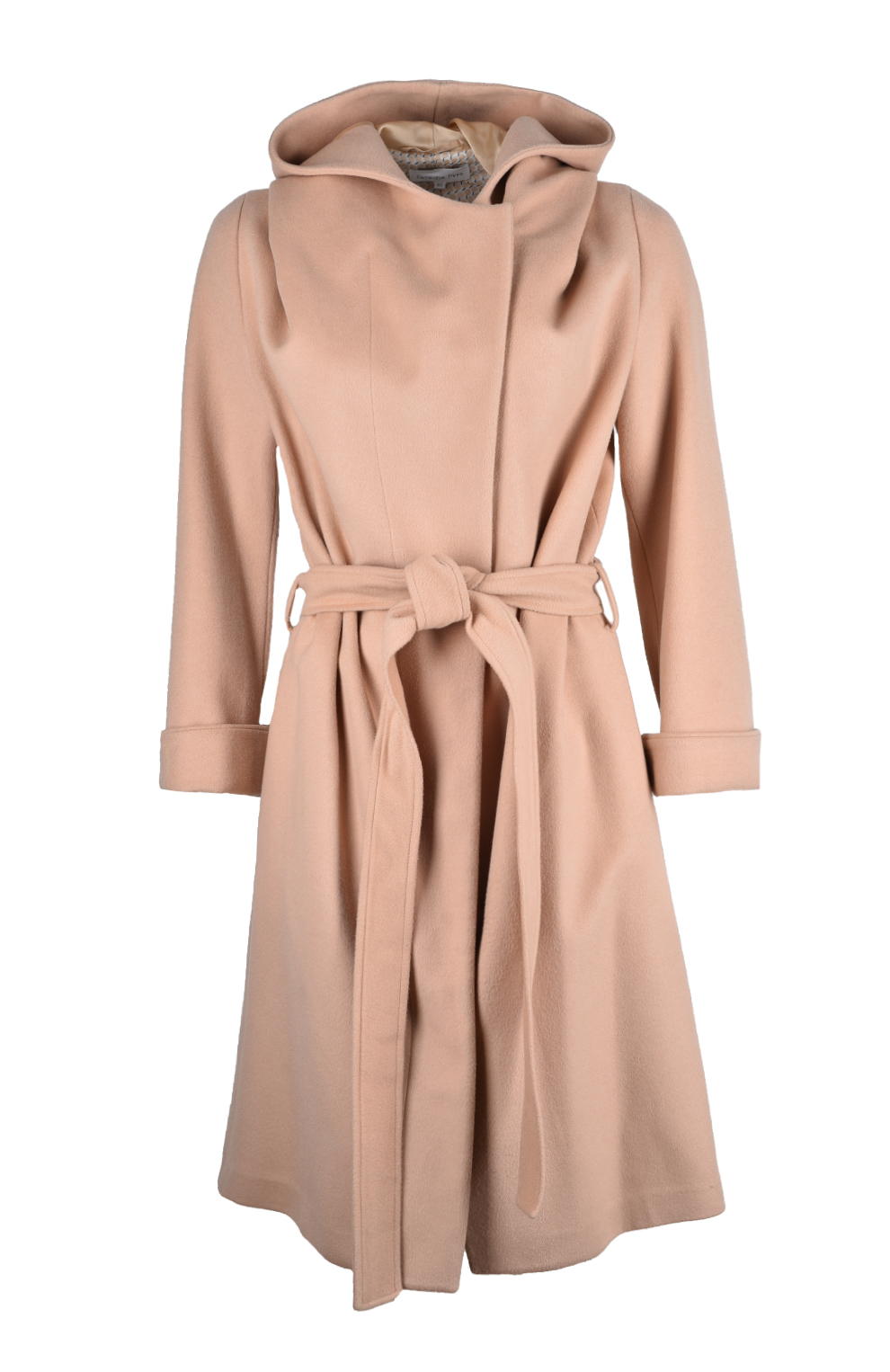 Шерстяное пальто с поясом