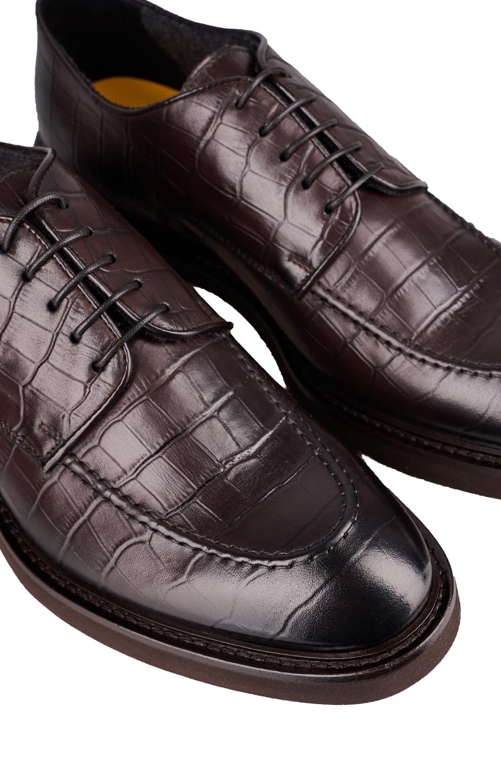 Дерби из текстурированной кожи с подкладкой из шерсти