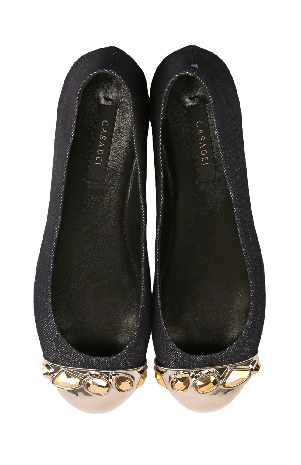 Балетки из кожи и текстиля