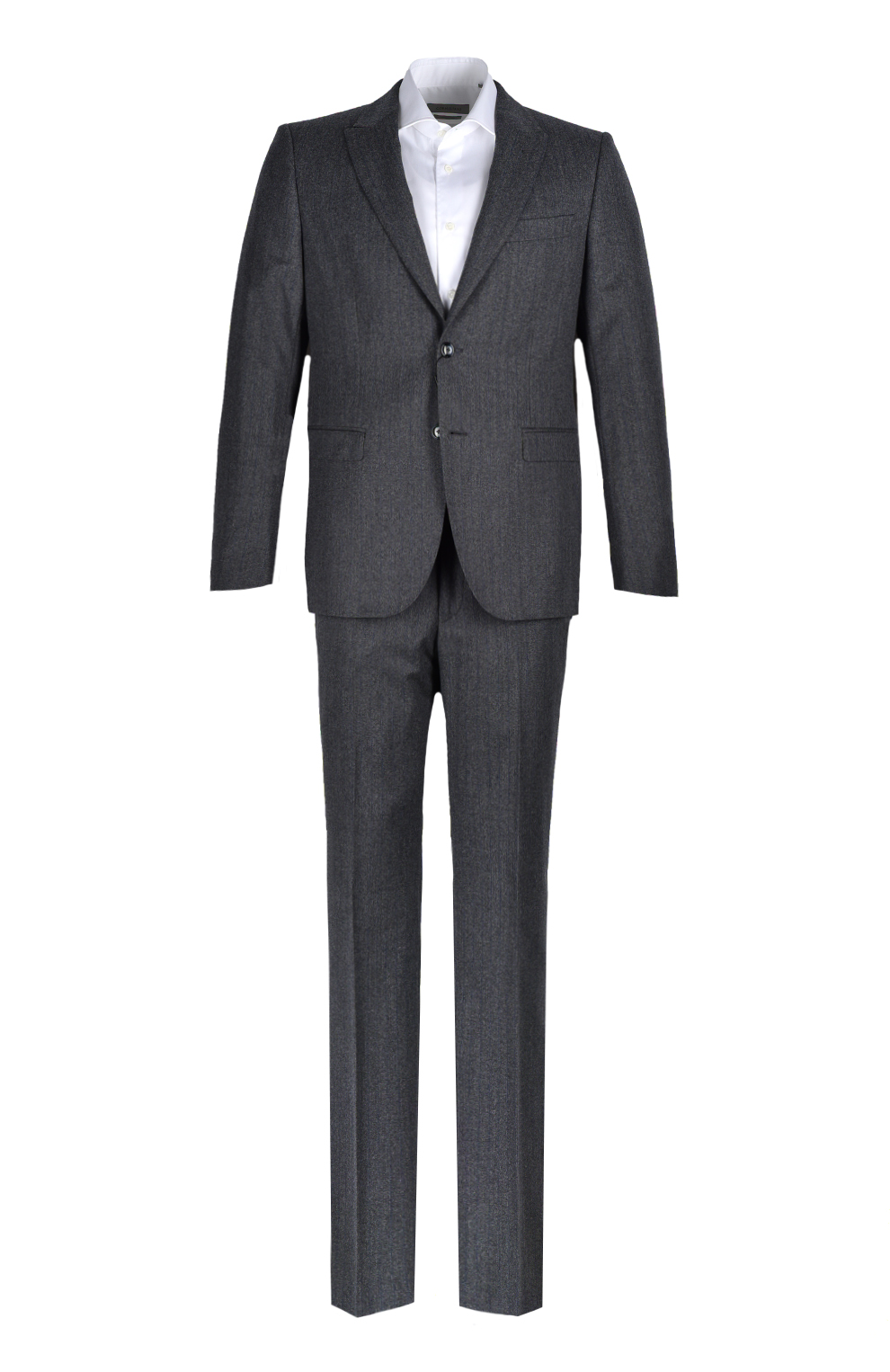 Шерстяной однобортный костюм в полоску