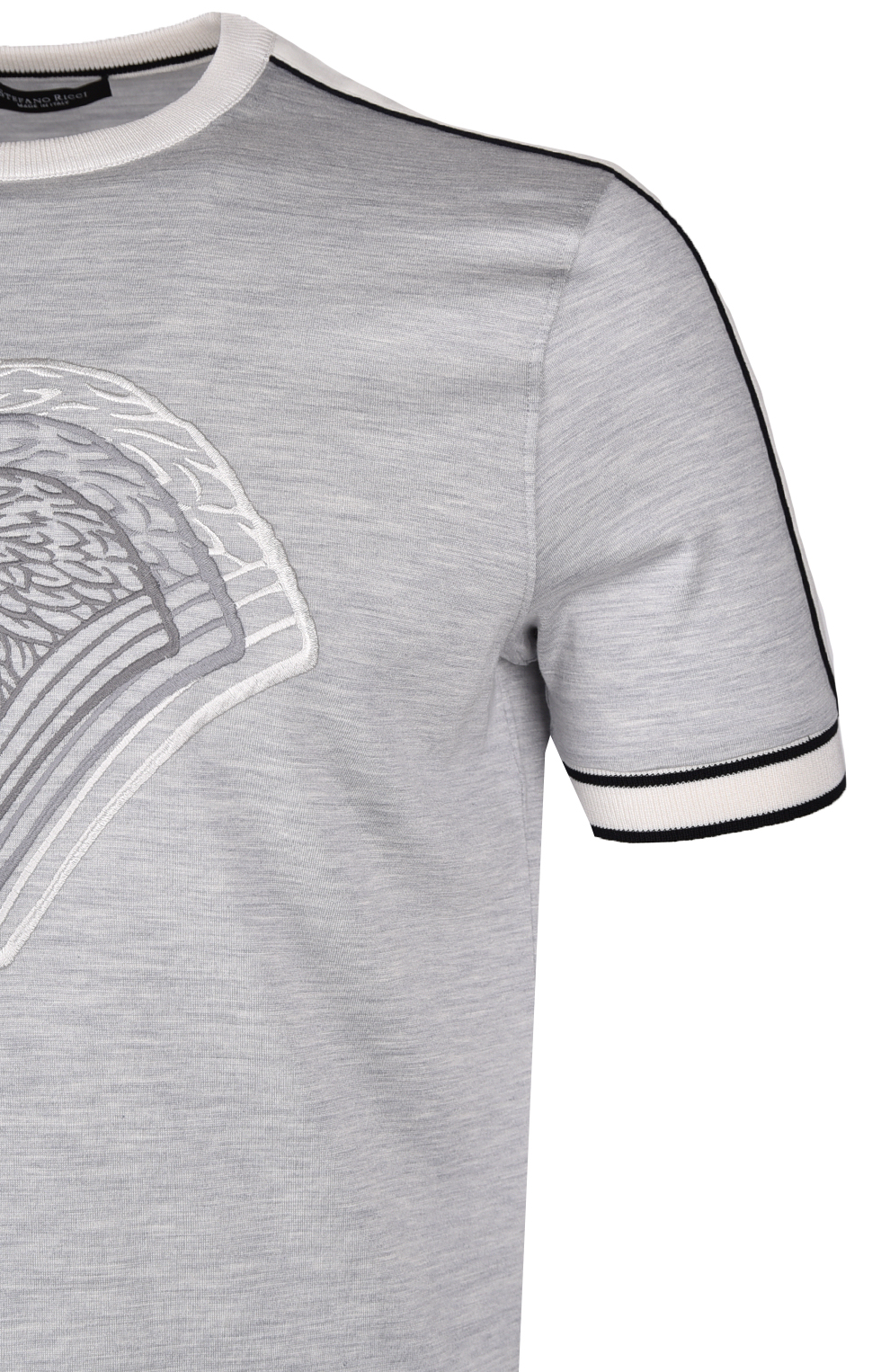 Футболка из шёлка и хлопка с трикотажными элементами