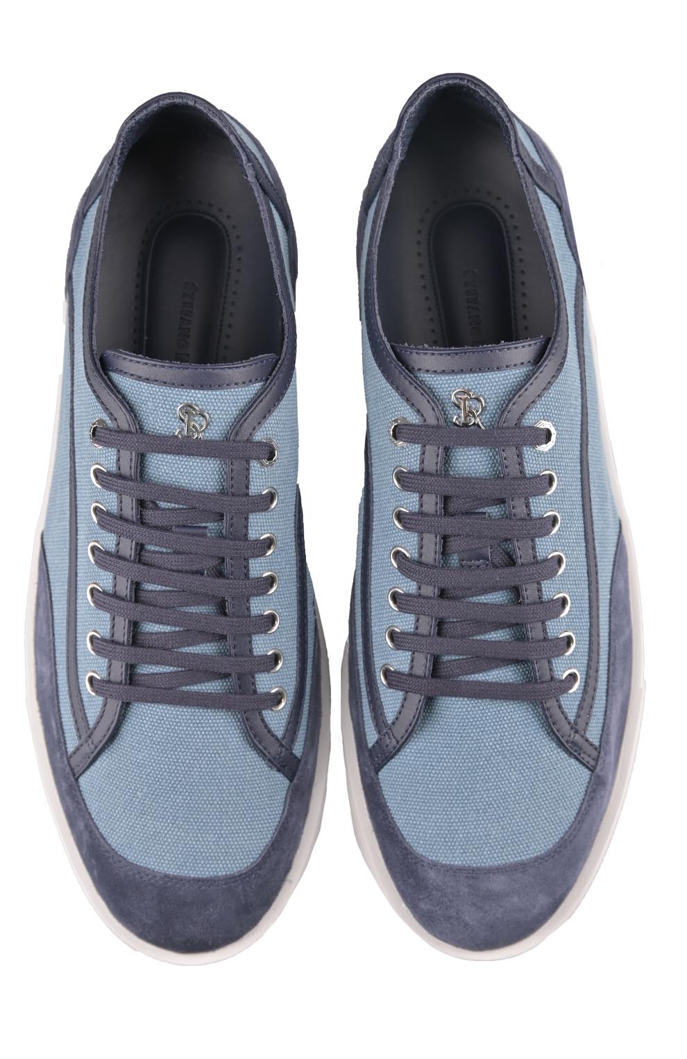 Комбинированные кеды из текстиля и замши