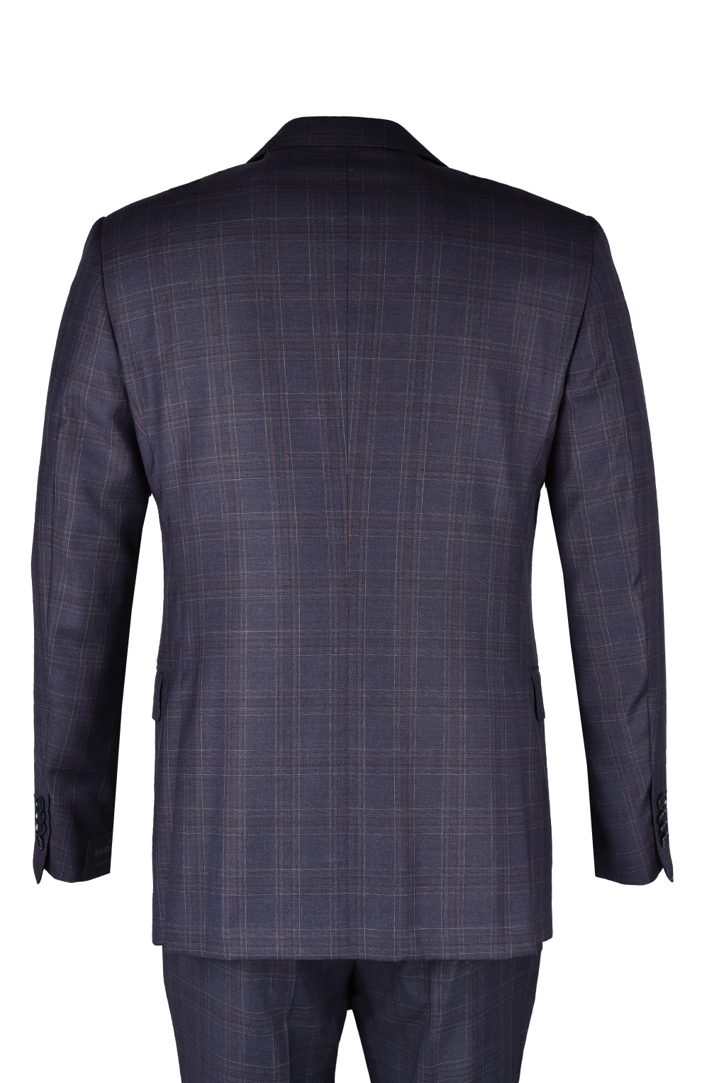 Шерстяной однобортный костюм в клетку