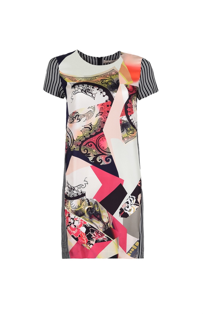 Шёлковое платье прямого кроя с принтом