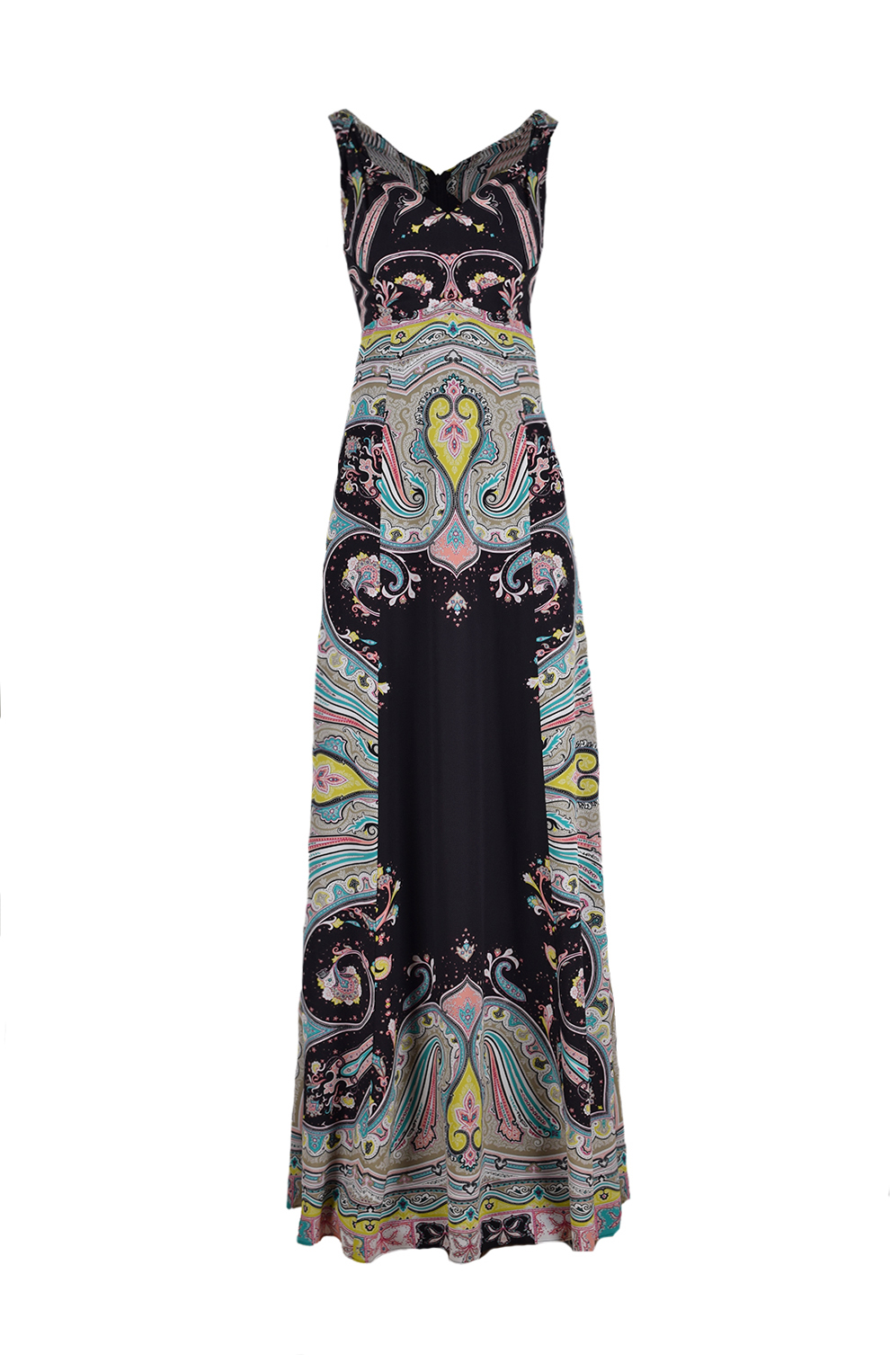 Платье в пол с принтом пейсли