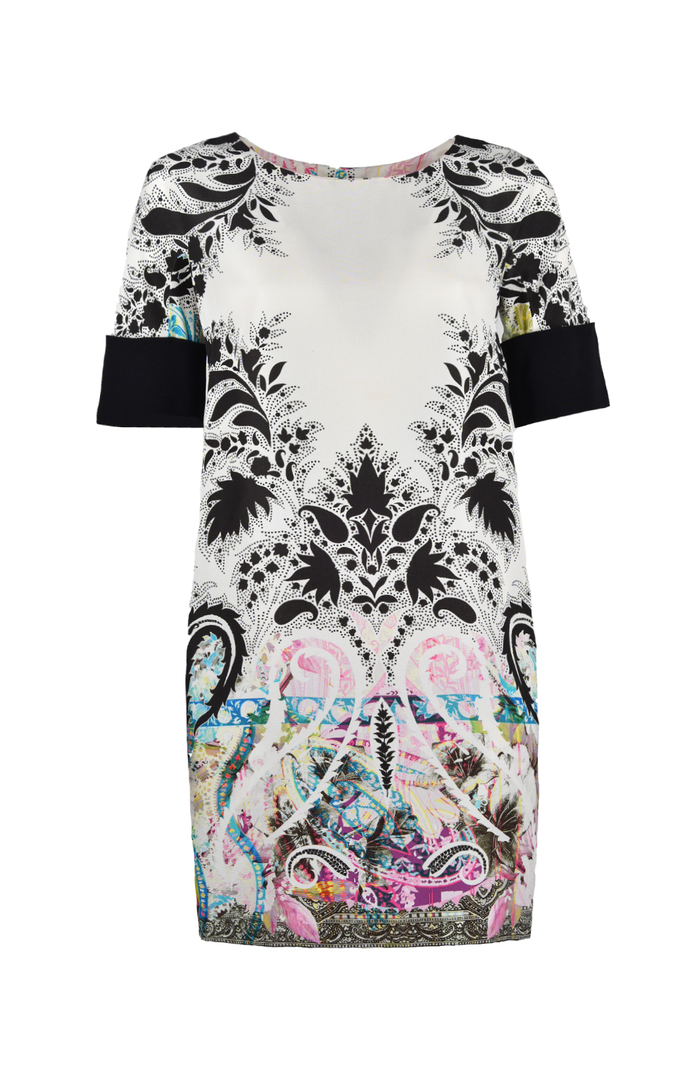 Шёлковое платье прямого кроя с карманами