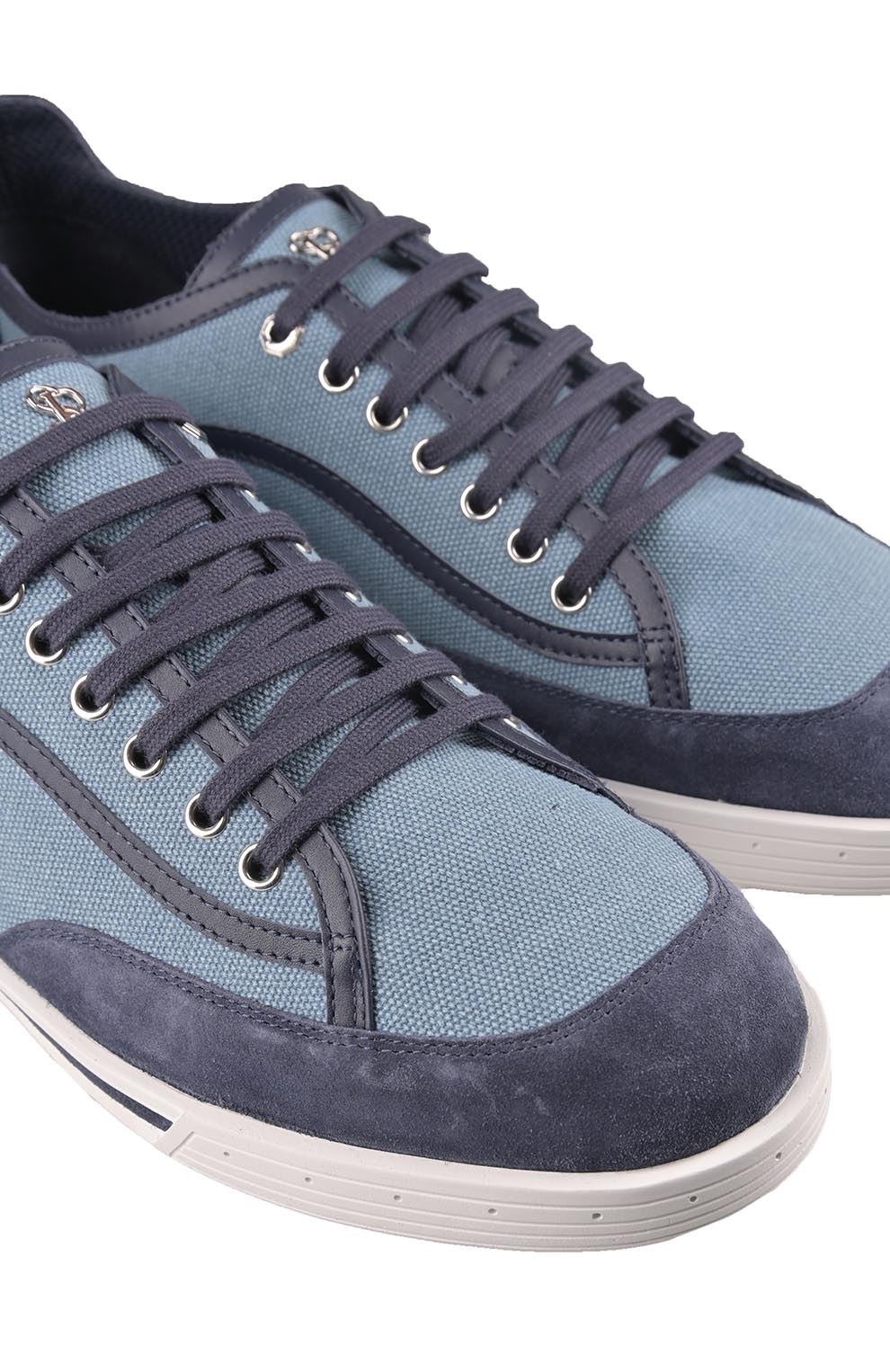 Комбинированные кеды из текстиля и замши