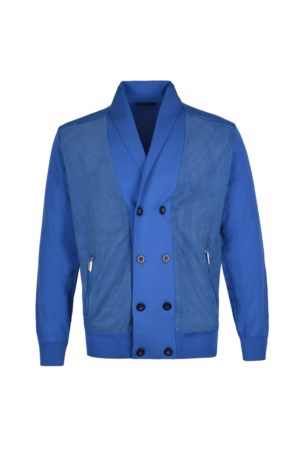 Кардиган из шёлка с замшевой отделкой