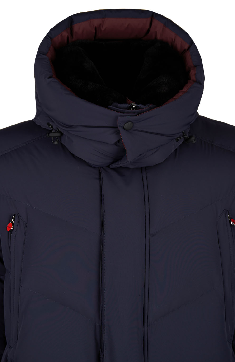 Пуховик со съёмным капюшоном и меховым воротником