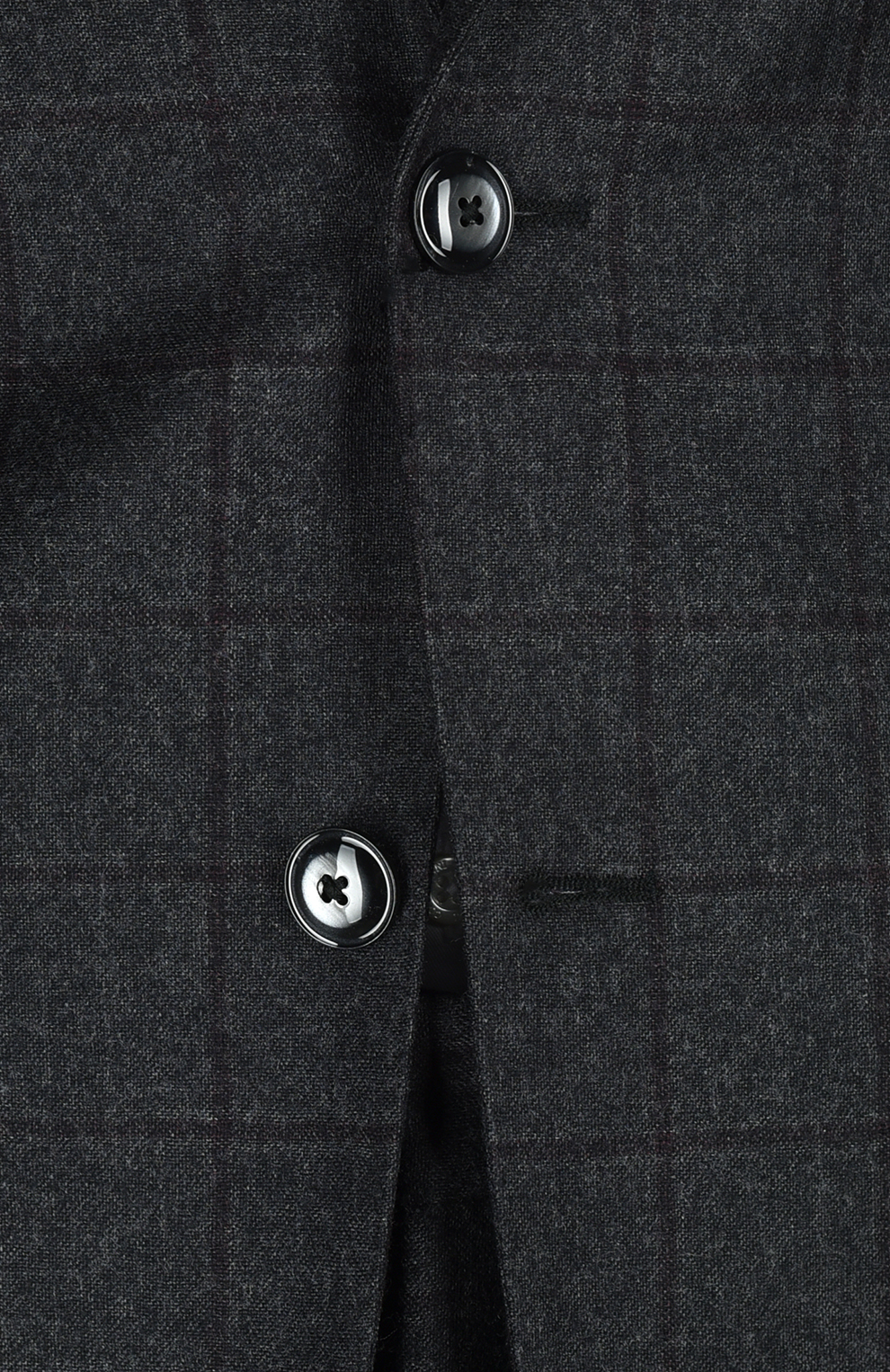 Шерстяной однобортный костюм в клетку