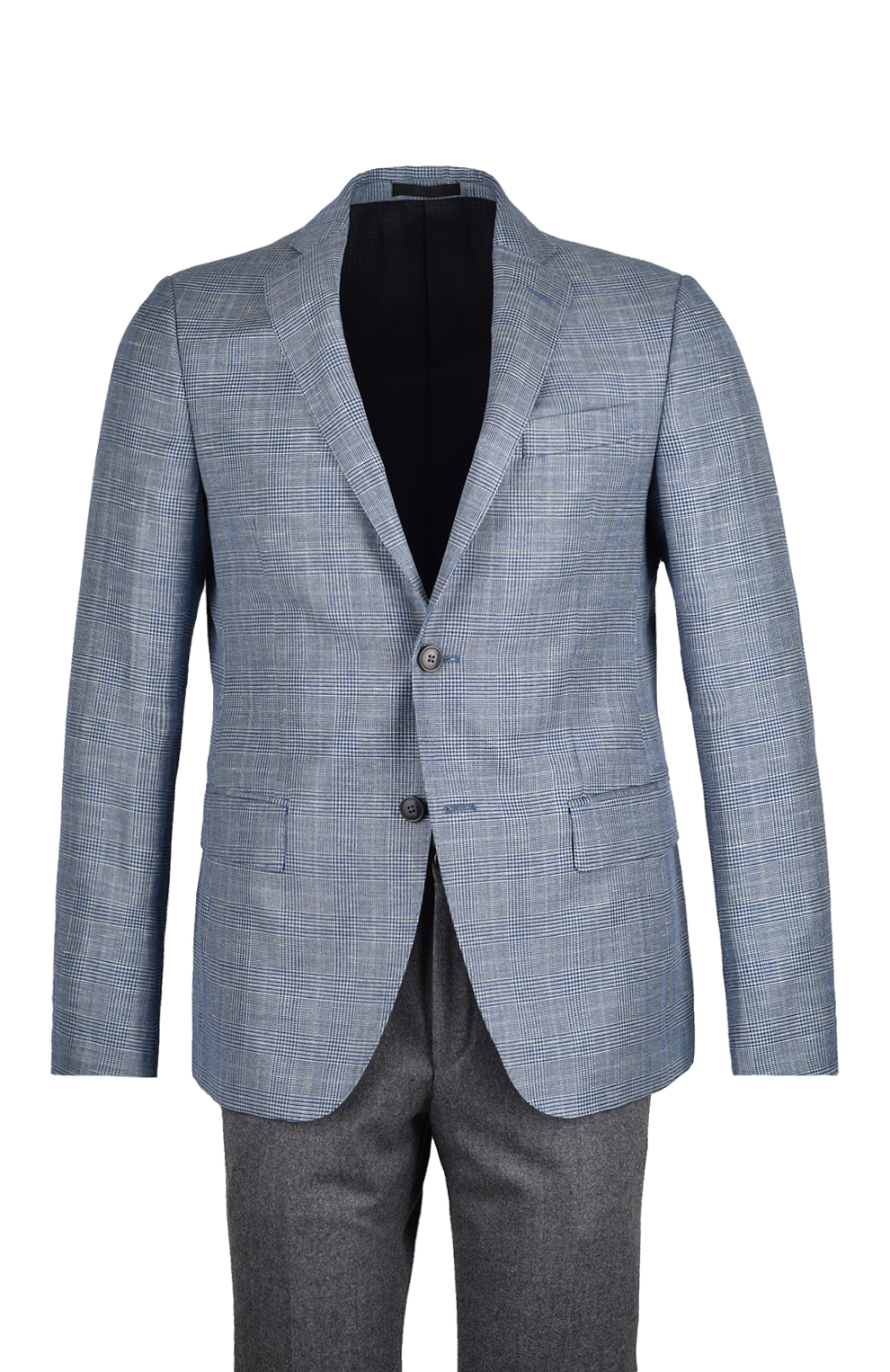 Однобортный пиджак из смеси шерсти и льна