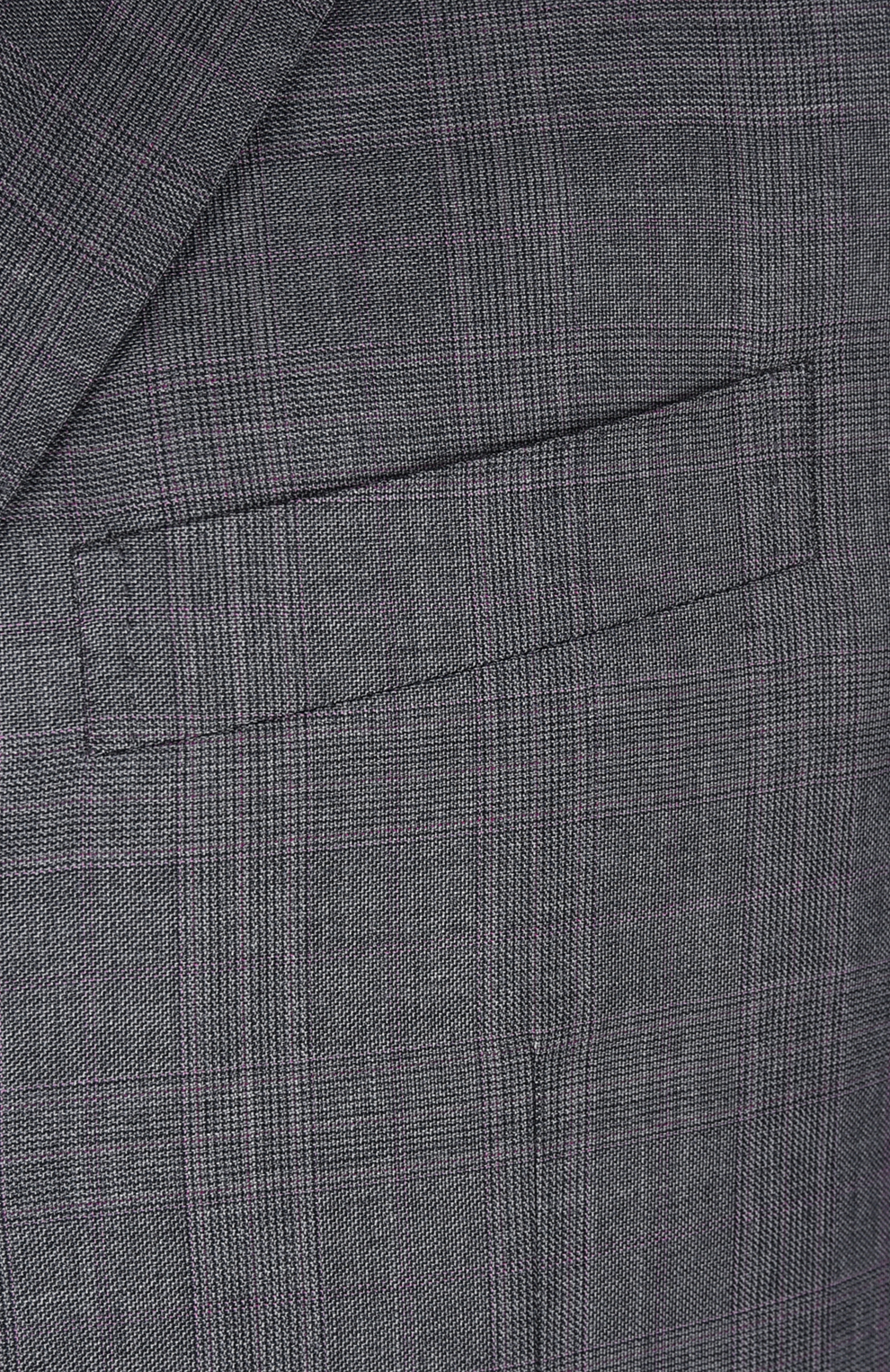 Шерстяной однобортный костюм в клетку