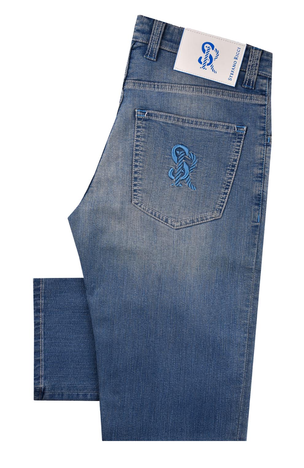 Джинсы с вышивкой на заднем кармане