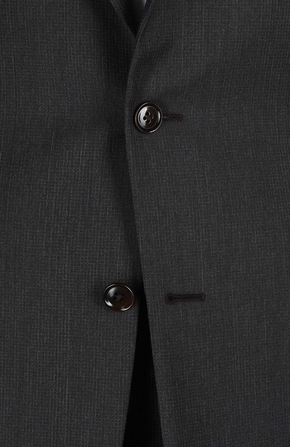 Шерстяной однобортный костюм в мелкую клетку