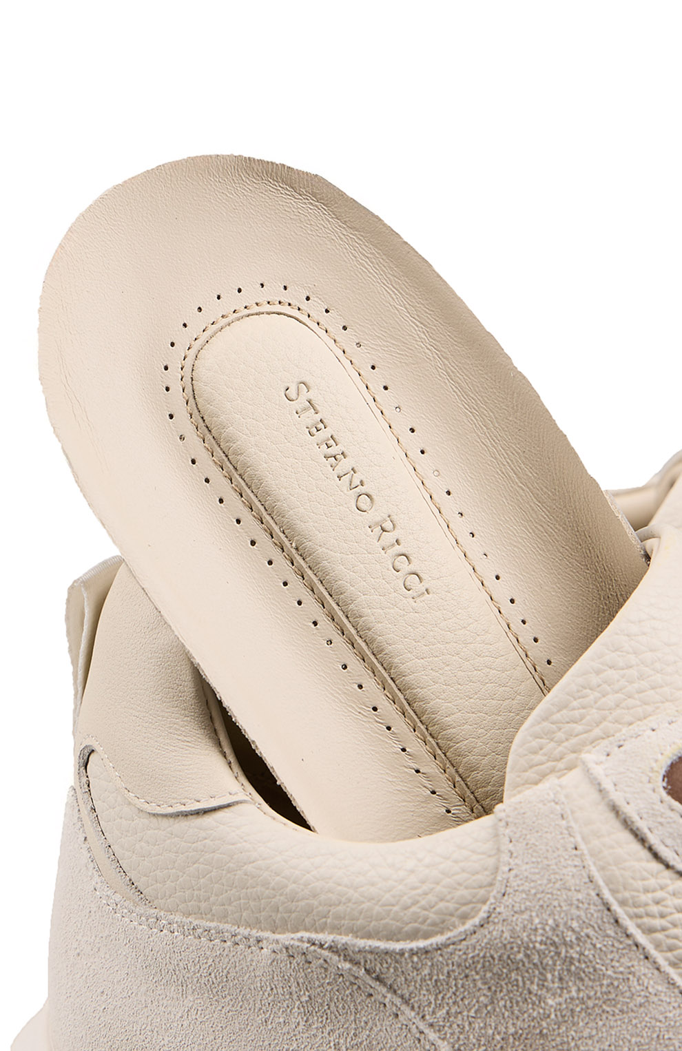 Сникеры из замши и телячьей кожи