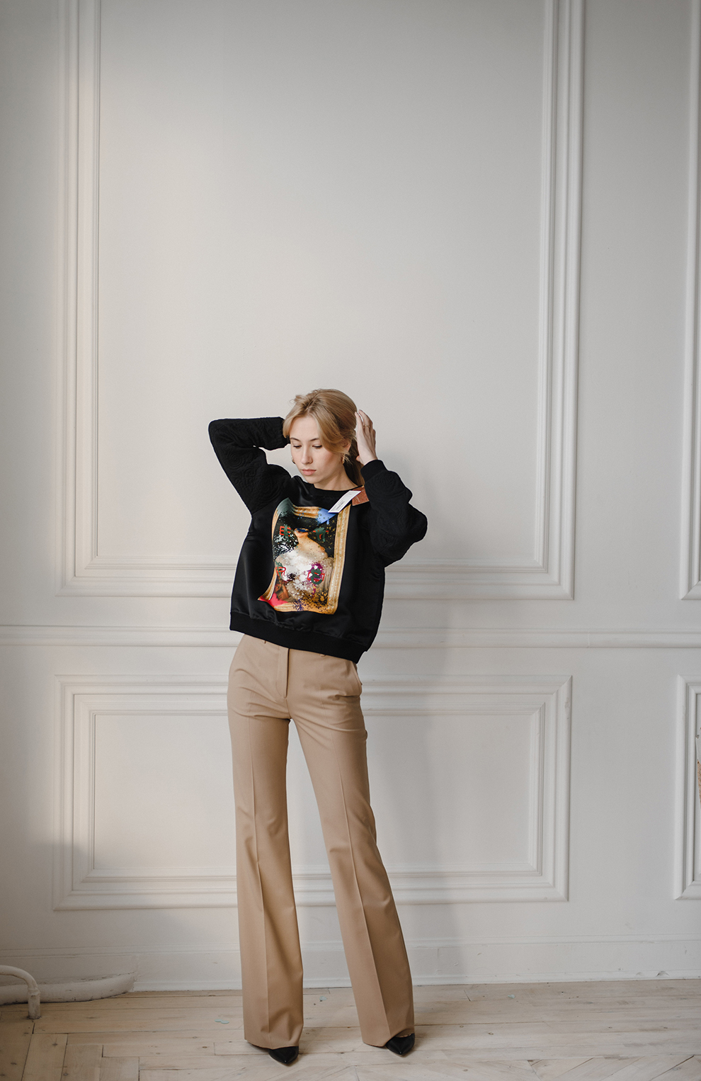 Хлопковый свитшот с принтом