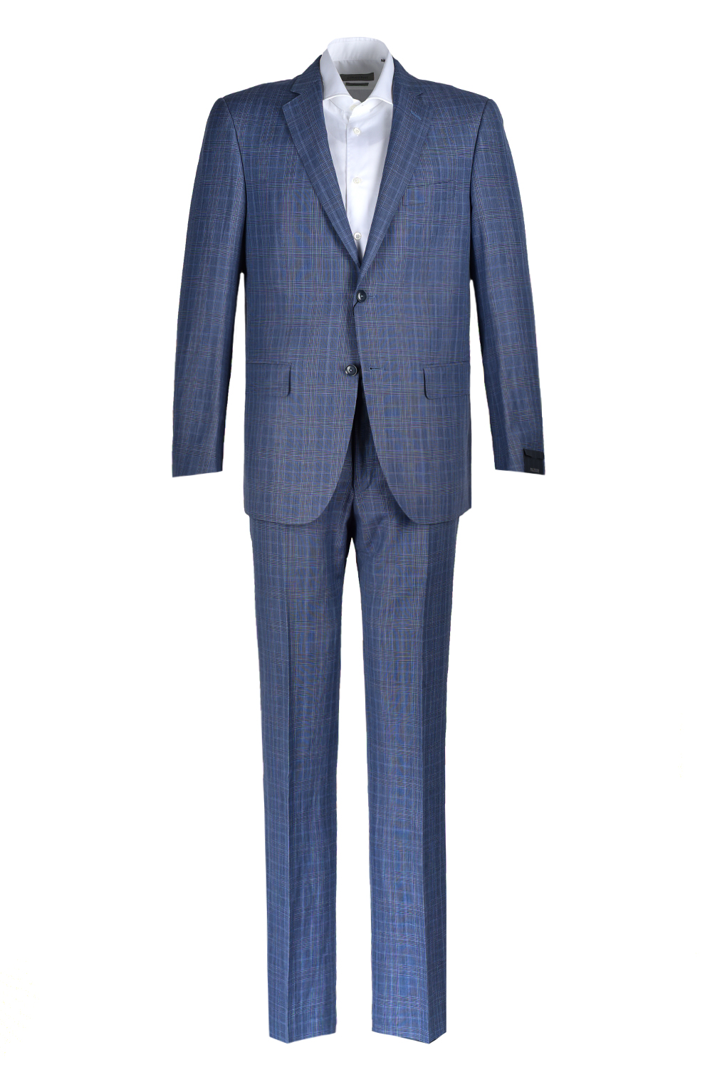 Однобортный костюм в клетку из смеси шерсти, льна и мохера