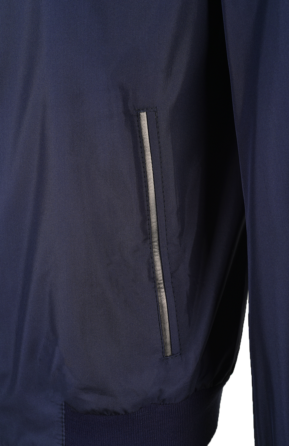 Шёлковый бомбер с отделкой из кожи