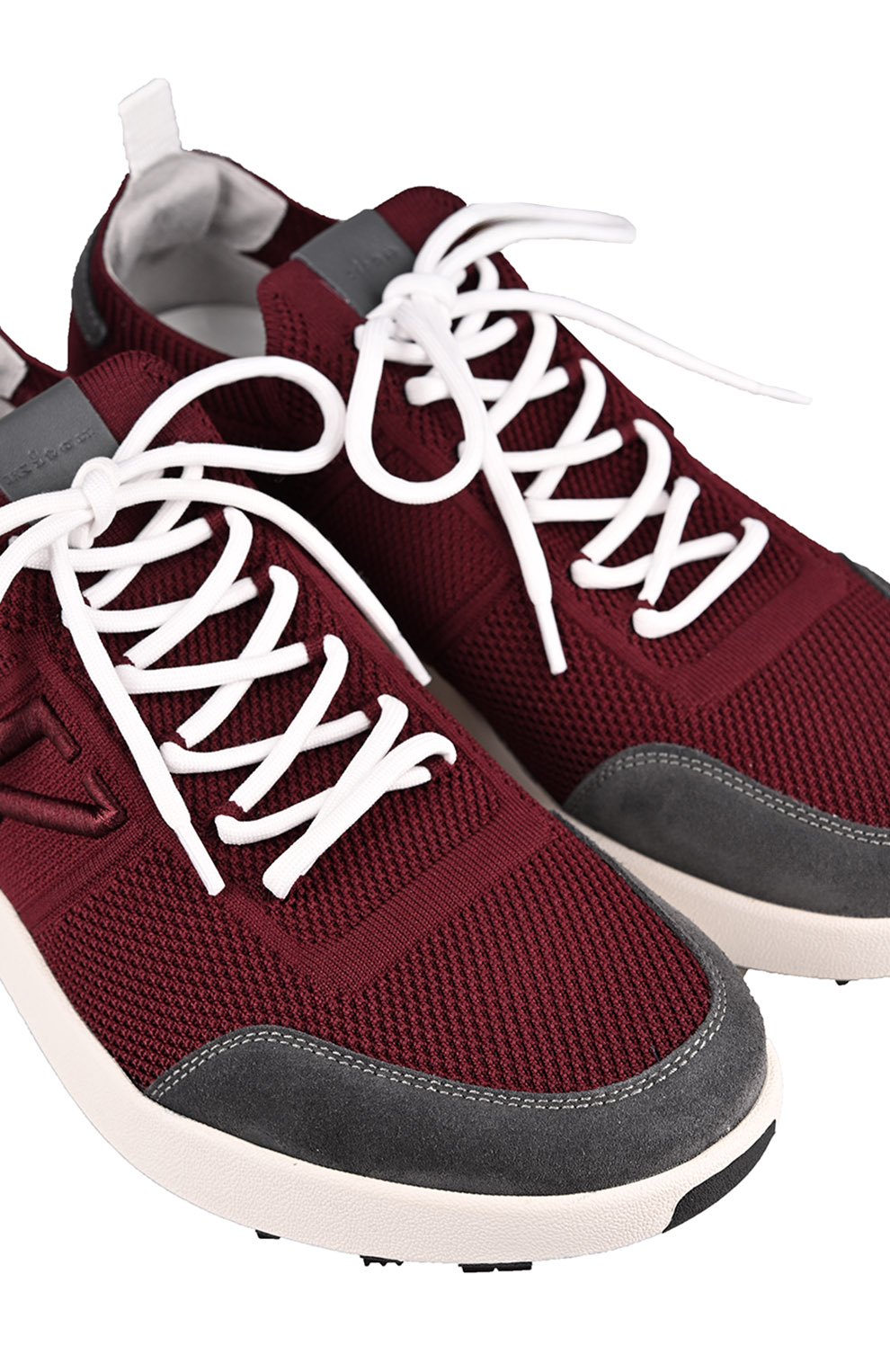 Кроссовки Bordeau из хлопкового трикотажа с отделкой из телячьей кожи