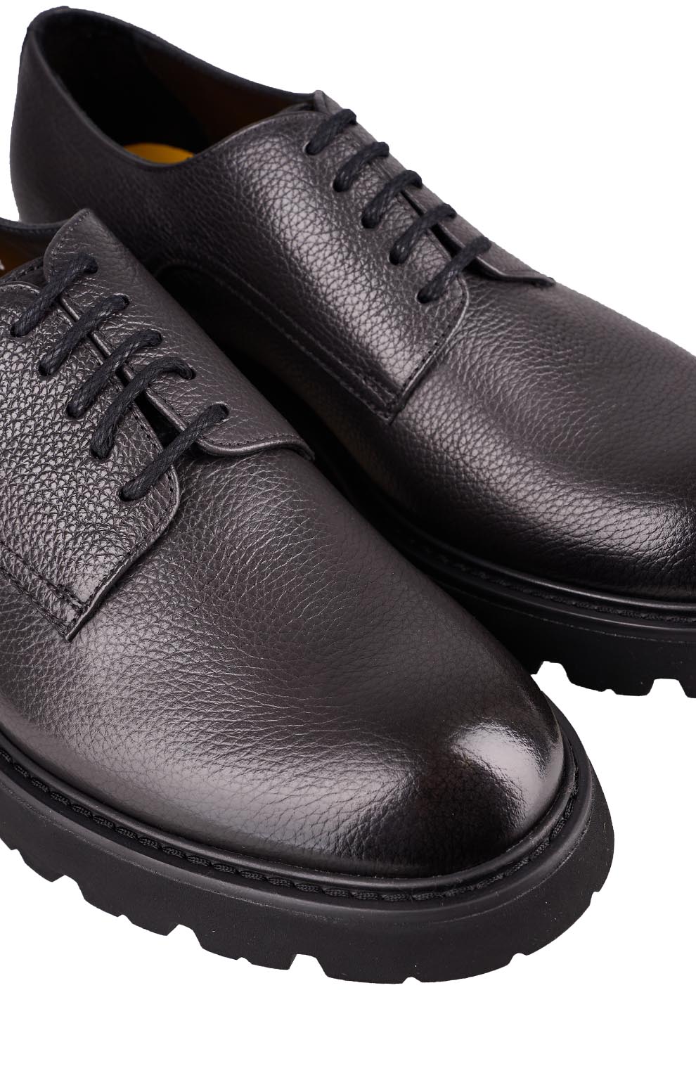 Дерби из текстурированной кожи