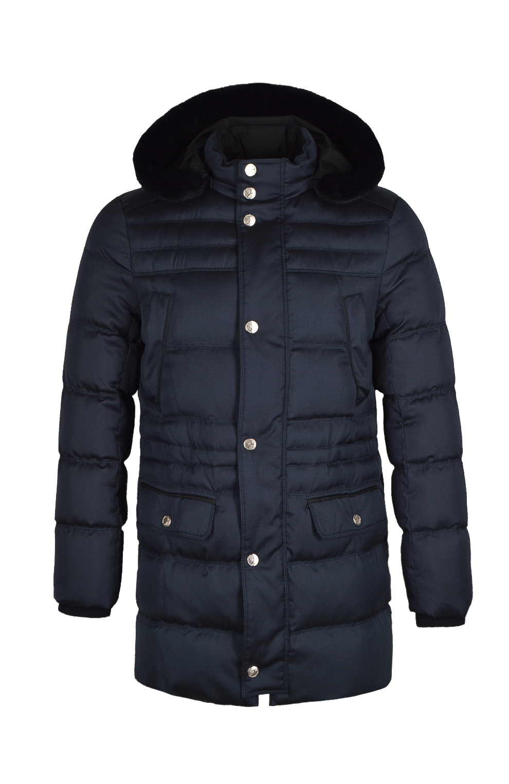 Пуховик с отделкой из меха норки