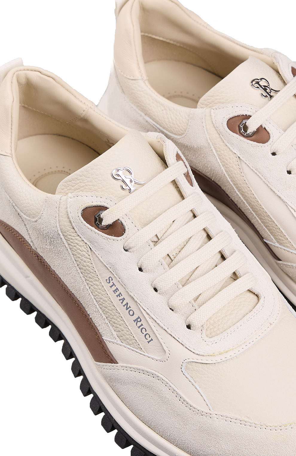 Сникеры из замши и телячьей кожи