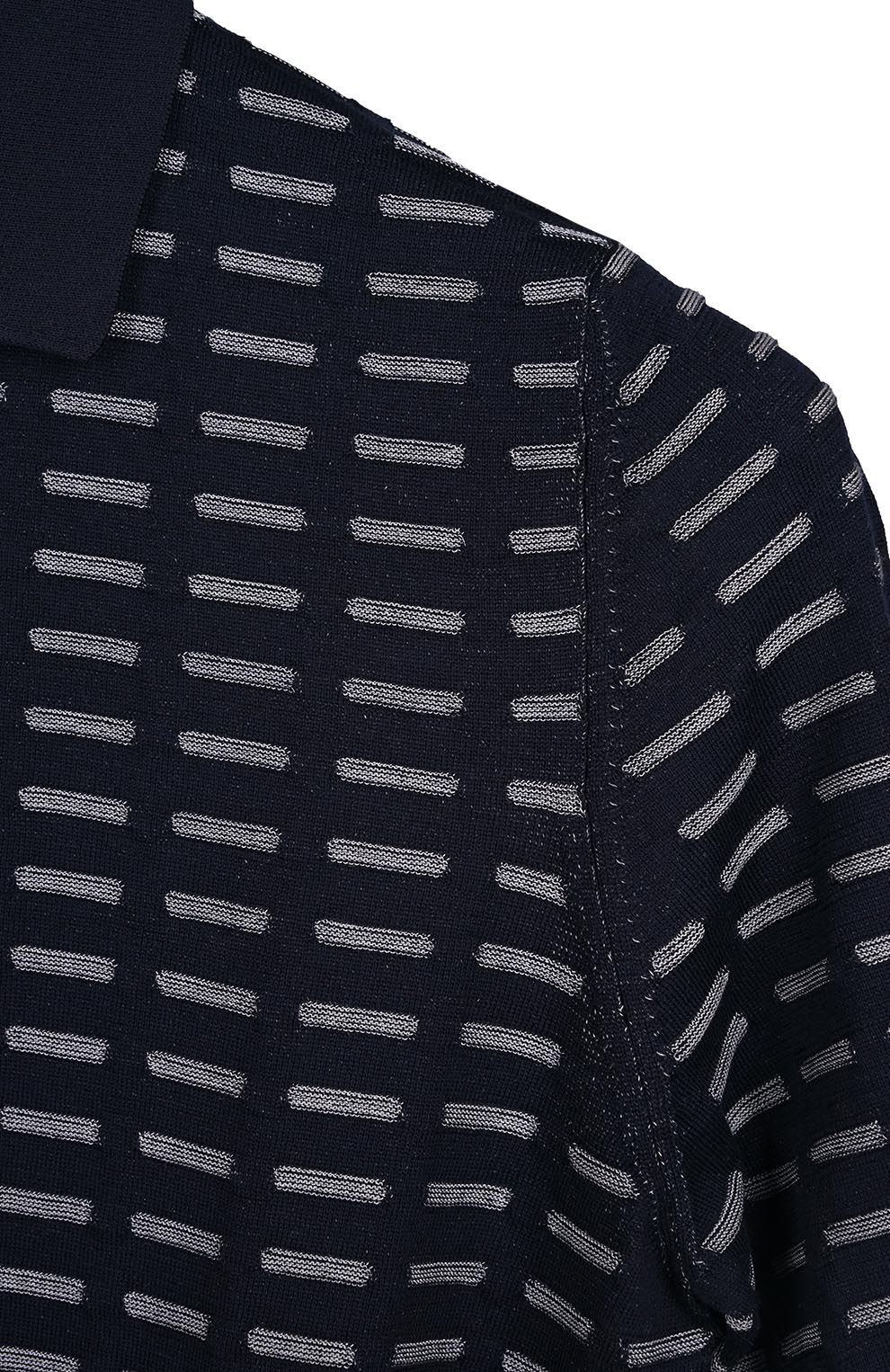 Поло из смеси шёлка и хлопка с геометрическим узором