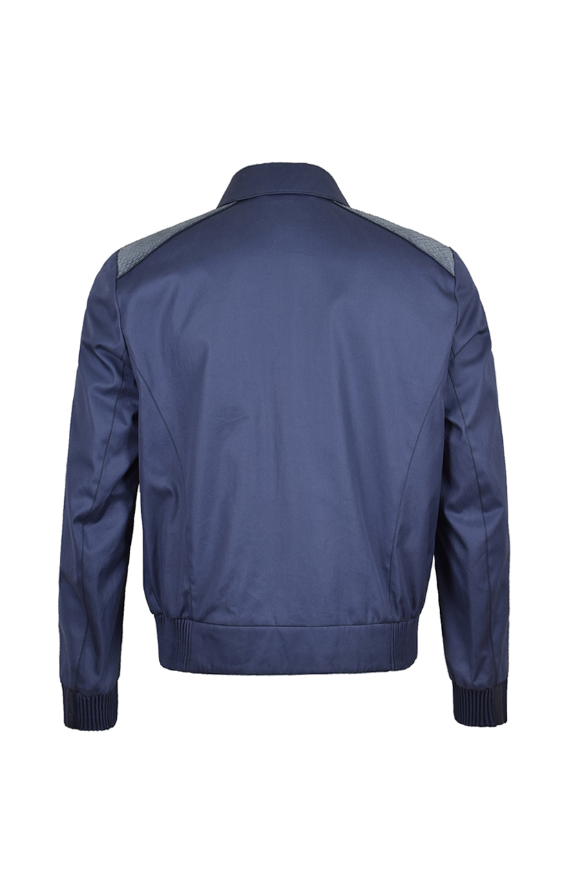 Хлопковая куртка с отделкой из кожи питона