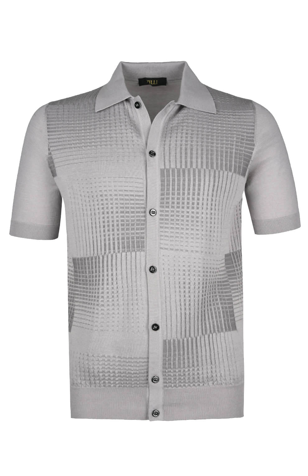 Рубашка-поло из смеси шёлка и хлопка на пуговицах