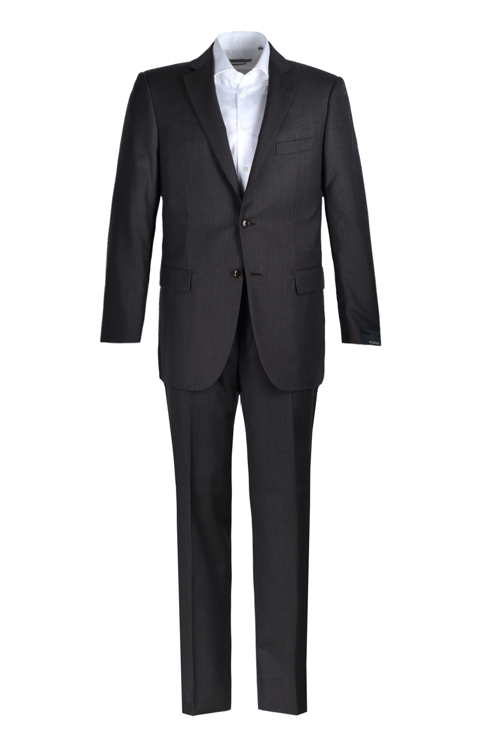 Шерстяной однобортный костюм в мелкую клетку