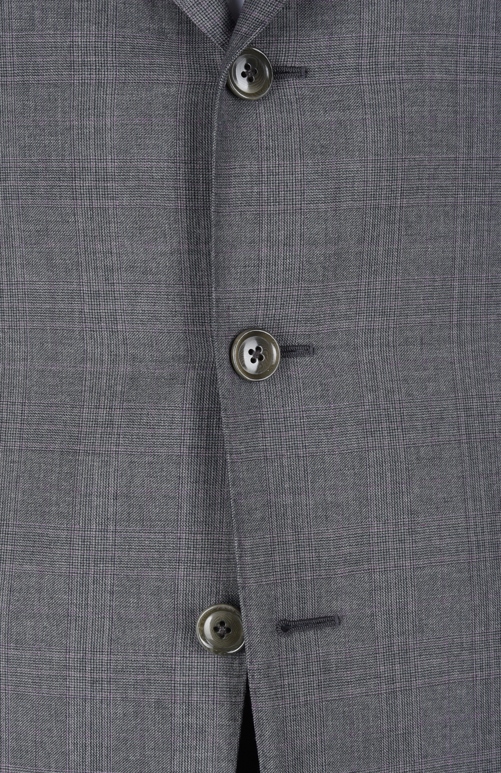 Шерстяной однобортный костюм в клетку