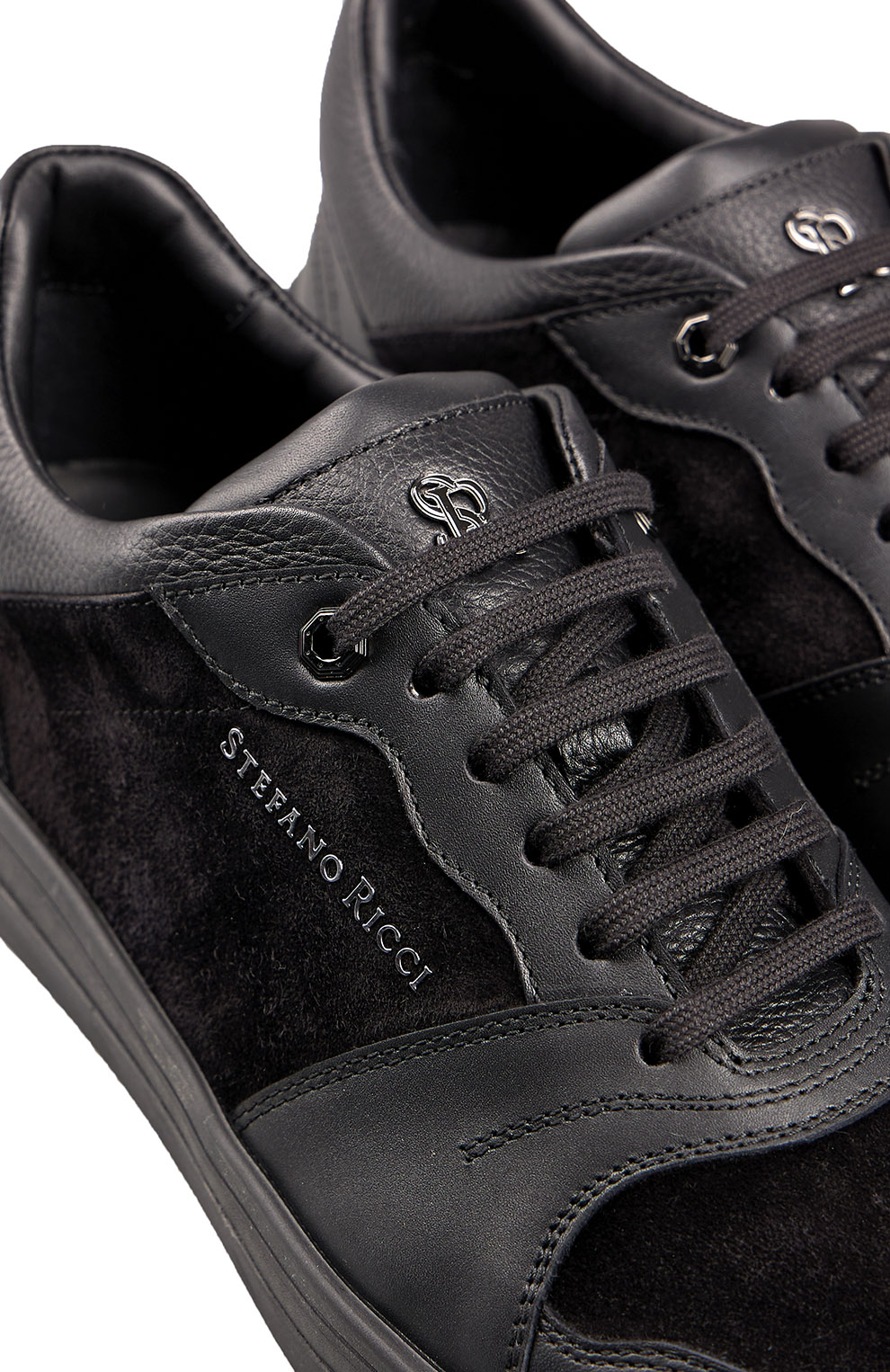 Комбинированные кеды из гладкой кожи и замши